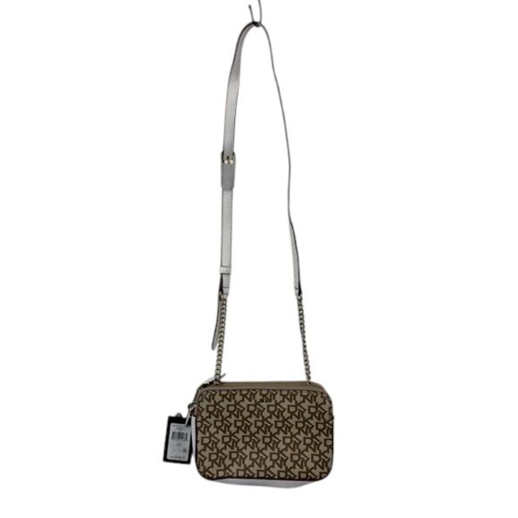 DKNY Veronica Crossbody Bag Women’s Brown Leather Double Zip Purse Shoulder NWT - Picture 1 of 15